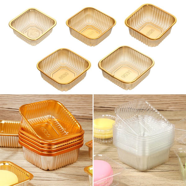 100 stk Månekakebrett Plastbrett GULL 6.5CM 6.5CM gold 6.5cm-6.5cm