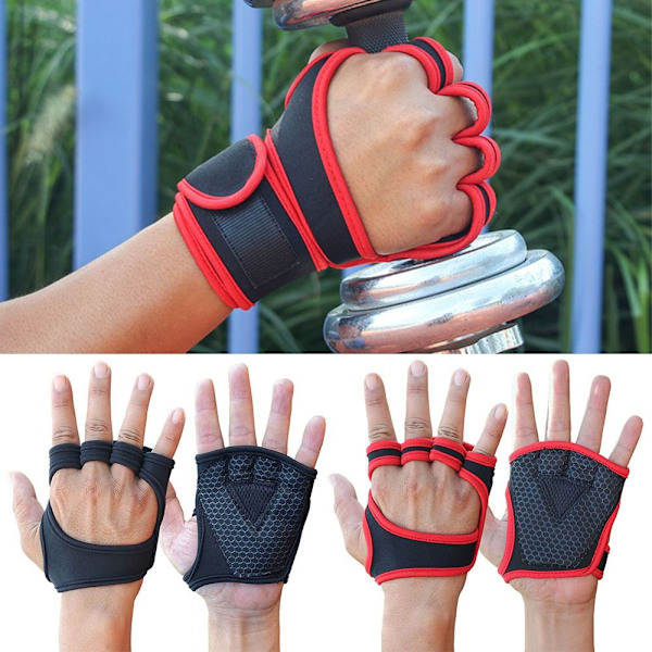 Gym Handskar Handledsträning Fitness RED M Red M