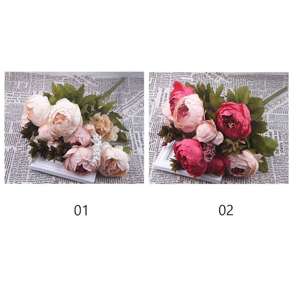 Konstgjord pion falsk blomma 02 02 02