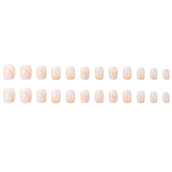 24stk False Nails Short Square French Y-77