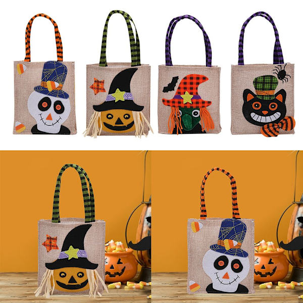 Halloween Tygkassar Godispåsar HÄXA Witch