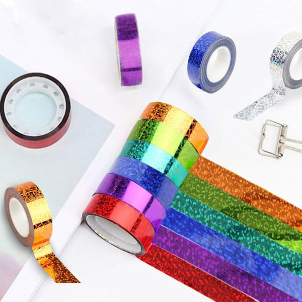 3 Roll Glitter Washi Tape Laser Foil Tarra SILVER 3 ROLL 3 Silver 3 Roll-3 Roll