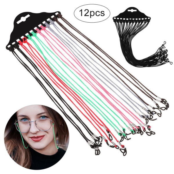 12 kpl Silmälasipidike Lukulasihihna MULTICOLOR multicolor