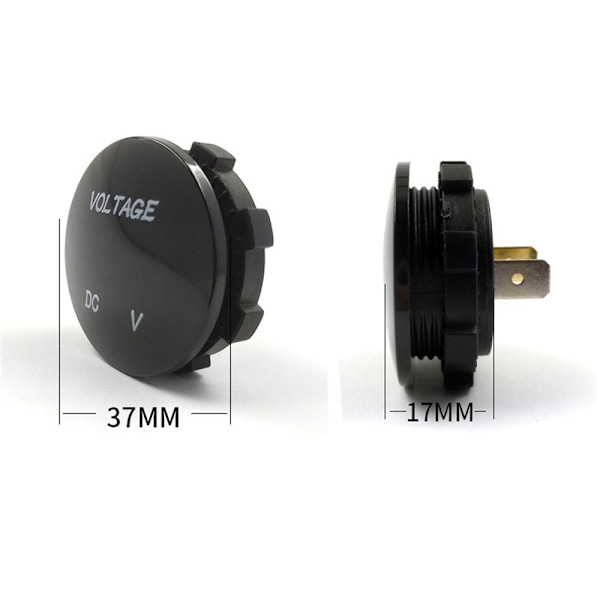 5-48V Bilvoltmeter Spændingsmåler Batterimåler HVID white