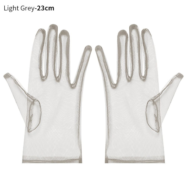 1 par Tyllhandskar Bröllopsbröllopshandskar LJUSGRÅ 23CM Light Grey 23cm