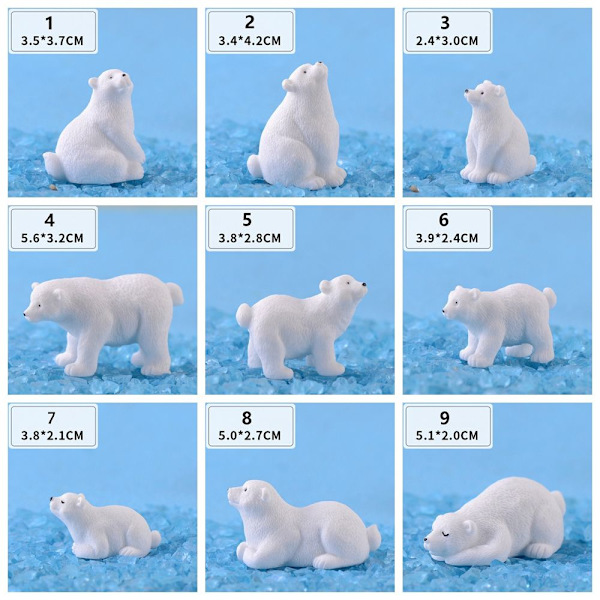 1 PC Jääkarhufiguureja Simulaatio White Bear Miniatures 5 5
