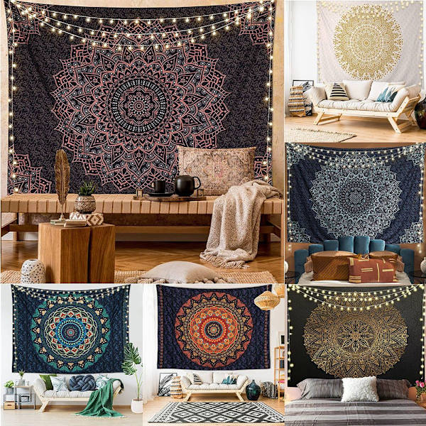 Mandala veggteppe veggoppheng 2 2 2