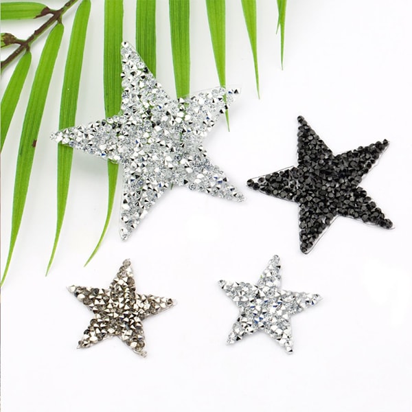 Rhinestone Patches Tøj Tilbehør Hotfix SØLV 11CM silver 11cm