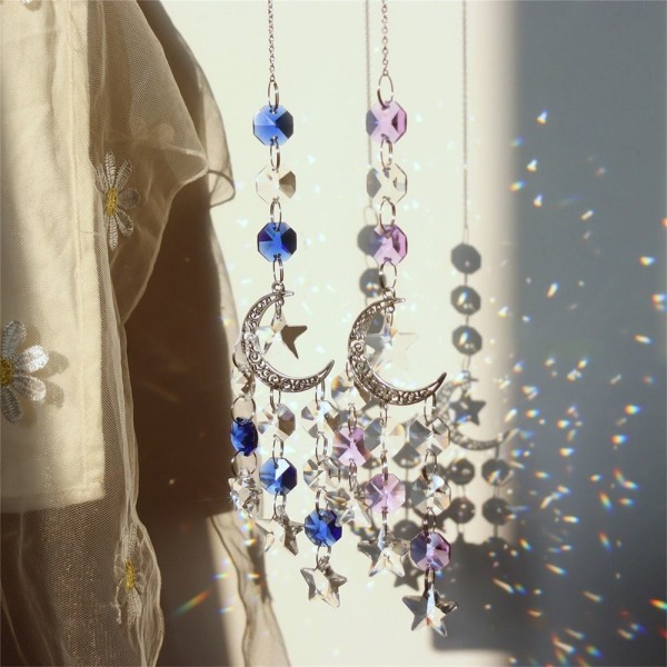 Sun Catcher Moon Star Dekorativ MÖRKBLÅ dark blue