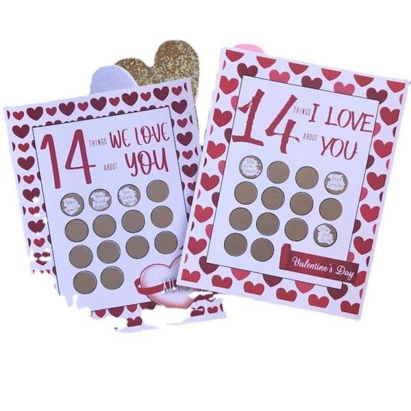 Valentine Scratch Off Print Hilsen Kærlighed Skrabelod B B B