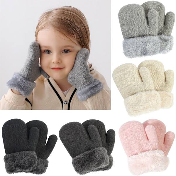 Lasten käsineet Knitting Rukkaset TUMMANHARMAA dark grey