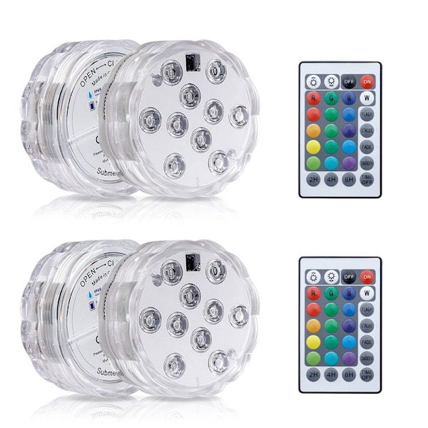 Dykbare LED-lys Undervandsnatlamper 4 LAMPE 2 4 Lamp 2 controller