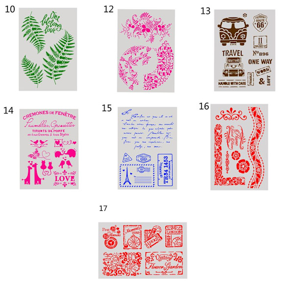 7-stiler for lagdeling av sjablonger Scrapbooking-pregemal 13 13