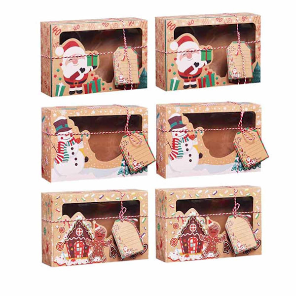 3/6/9/12 stk Kraft papir slik æsker Jul slik poser 9 stk 9pcs