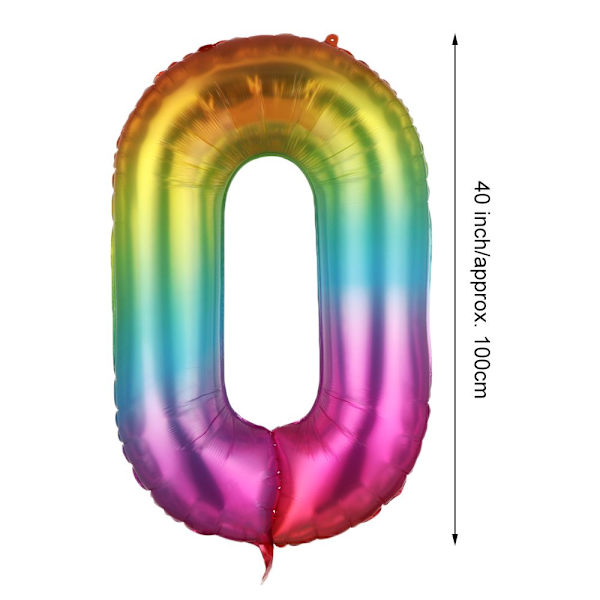 40" Nummer folieballon ciffer helium MULTICOLOR NUMMER 7 NUMMER multicolor Number 7-Number 7
