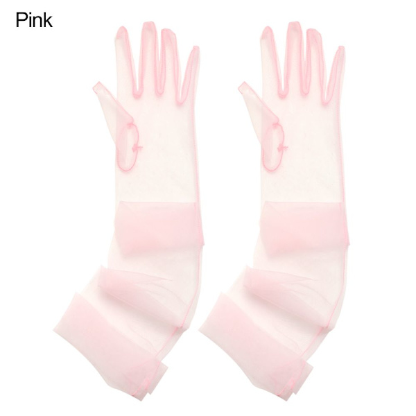 1 par Tyllhandskar Bröllopsbröllopshandskar ROSA Pink
