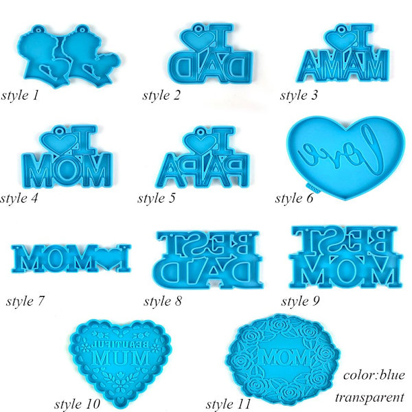 Nøglering Silikoneform Nøgleringeforme TRANSPARENT STIL 8 STIL 8 transparent style 8-style 8