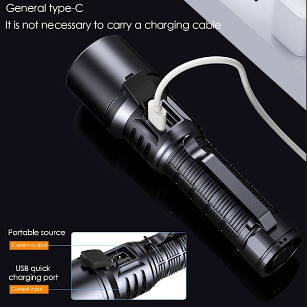 Valkoinen lasertaskulamppu Tehokas LED-taskulamppu Ultra Bright
