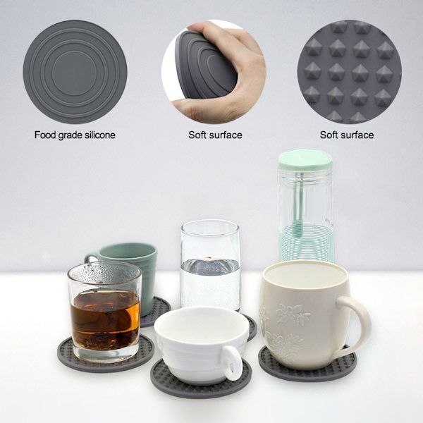 Varmeisoleringsmåtte Cup Coasters SORT 2STK 2STK Black 2PCS-2PCS