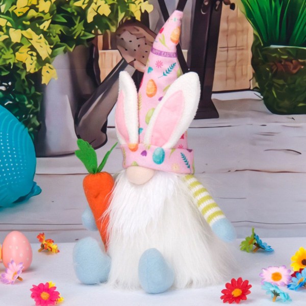 Påskprydnader Bunny Gnome ROSA pink