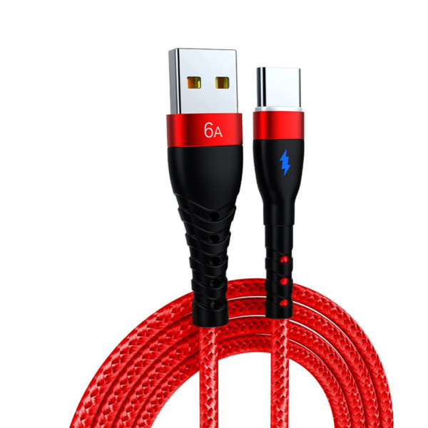 Pikalatauskaapeli USB Type C -kaapeli PUNAINEN 2M Red 2m