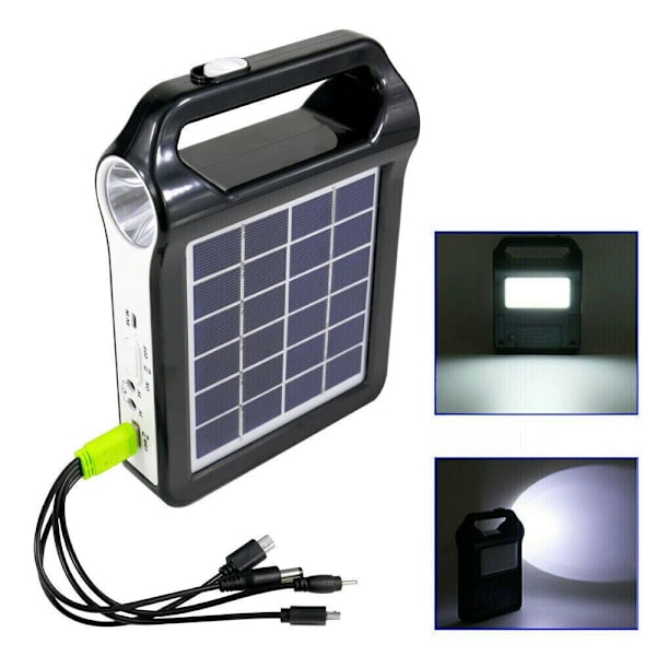 Power Station Solpanel Generator Kit Solar ficklampa