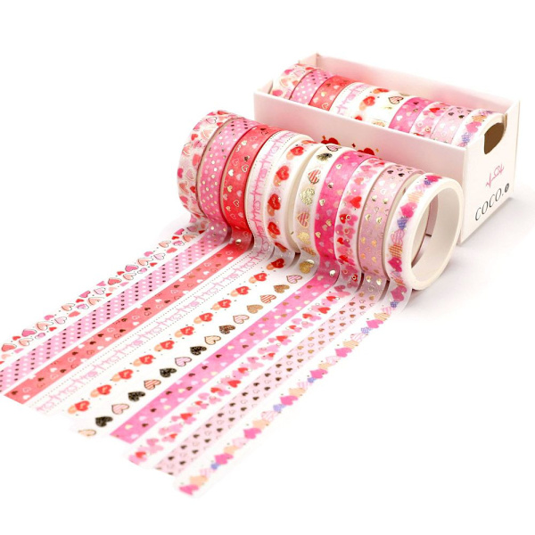 10 rullaa/ set Washi Tape koristetarrat LOVE LOVE LOVE