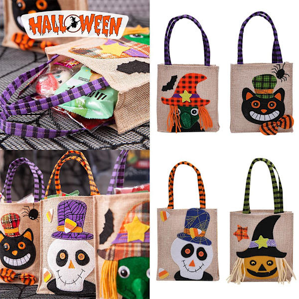 Halloween Tygkassar Godispåsar HÄXA Witch