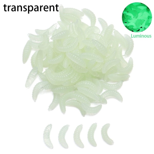 100st Mask Maggot Fiskedrag TRANSPARANT transparent