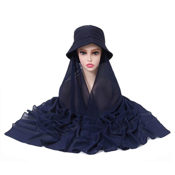 Muslimska Hijab Wrap Fisherman's Caps MÖRKBLÅ dark blue