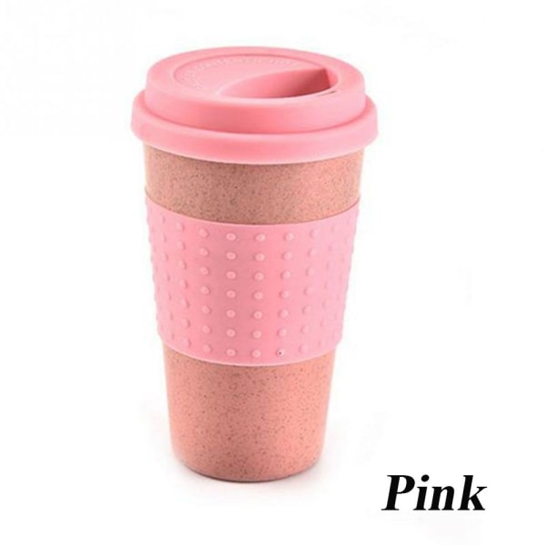 Kaffekrus Hvetehalm Med Lokk ROSA pink