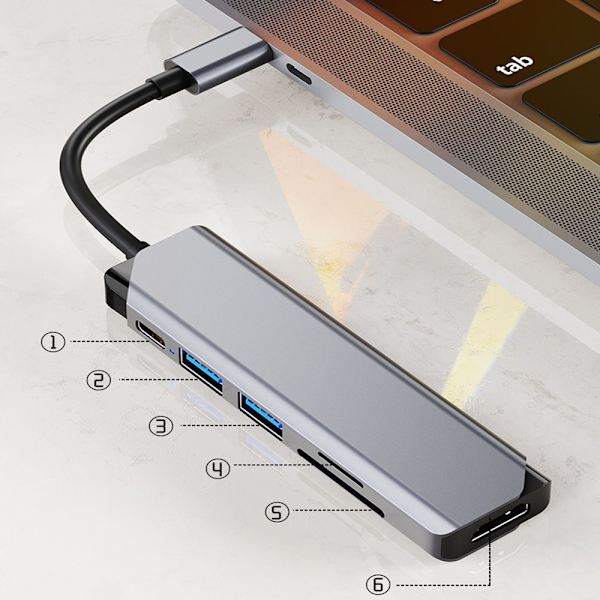 USB C HUB Type-C splitter 6-I-1 TYPE B 6-in-1 Type B