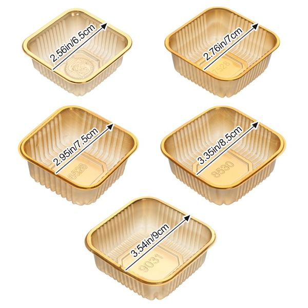 100 stk Månekakebrett Plastbrett GULL 6.5CM 6.5CM gold 6.5cm-6.5cm