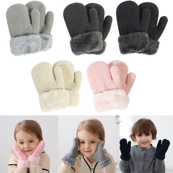 Lasten käsineet Knitting Rukkaset VAALEANHARMAA light grey