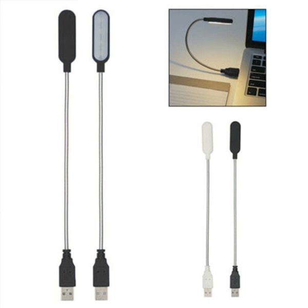 Læselys USB Lampe SORT HVID LYS black White light
