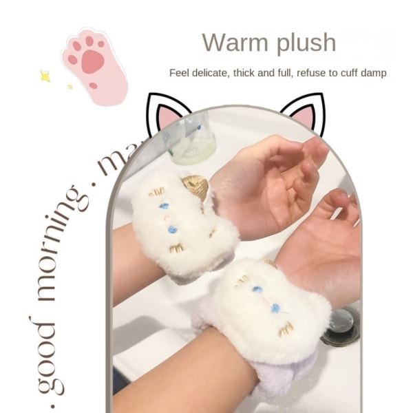 Face Wash Armband Spa Handledstvättband VIT KANIN VIT white rabbit