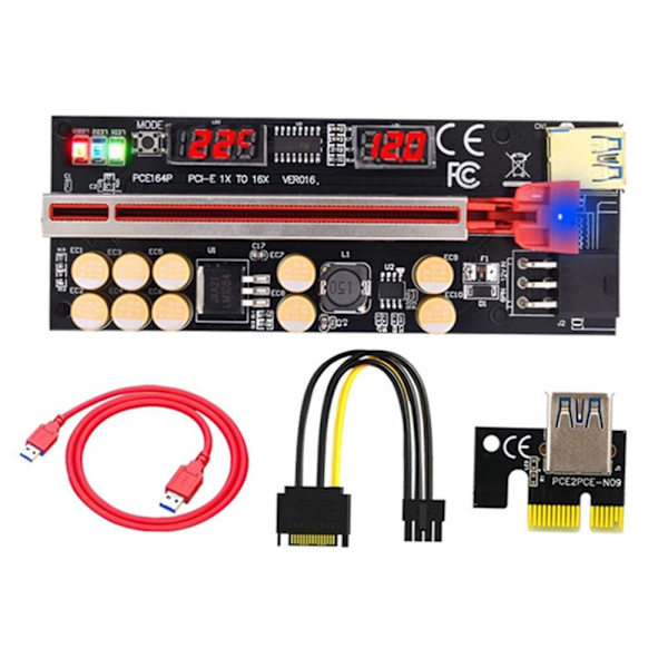 Riser Card PCI-E PUNAINEN Red