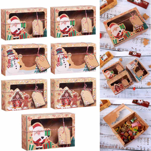 3/6/9/12 stk Kraft papir slik æsker jule slik poser 3 stk 3pcs