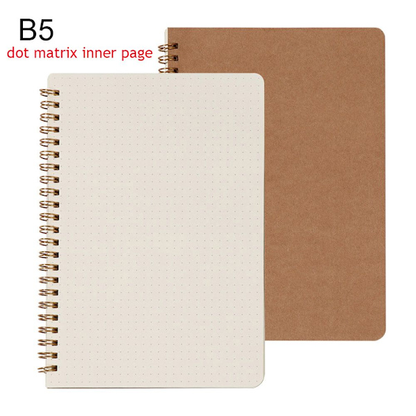 Kraft Paper Notebook Coil Notebooks B5 B5 DOT MATRIX INDER SIDE B5 537d