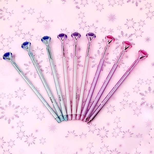 0,5 mm Diamond Gel Pen Krystalkuglepenne Gel Pen LILLA Purple