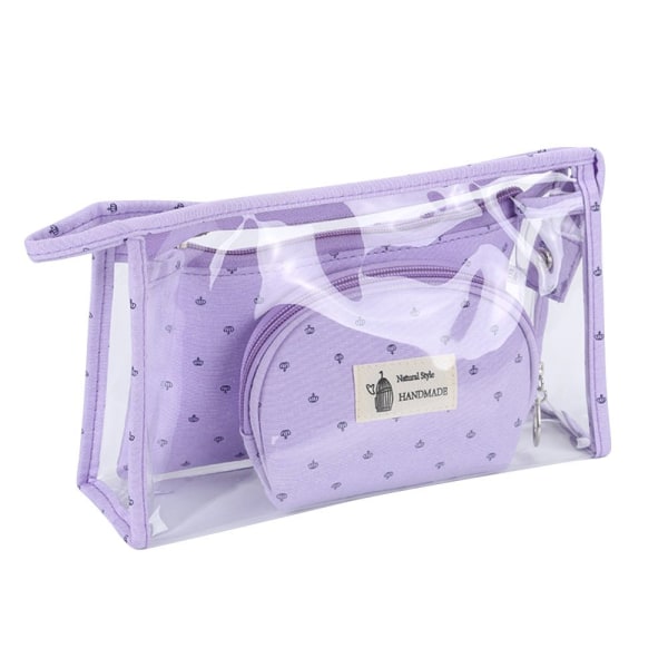 PVC kosmetisk taske Udskrivning Makeup Pouch LILLA purple