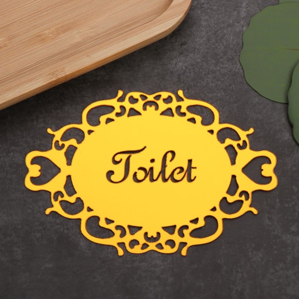 Ovalt spejlklistermærke Badeværelse Soveværelse SØLVTOILET silver