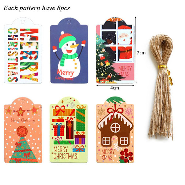 50 kpl Christmas Tag Ripustettavat Tagit 1 1