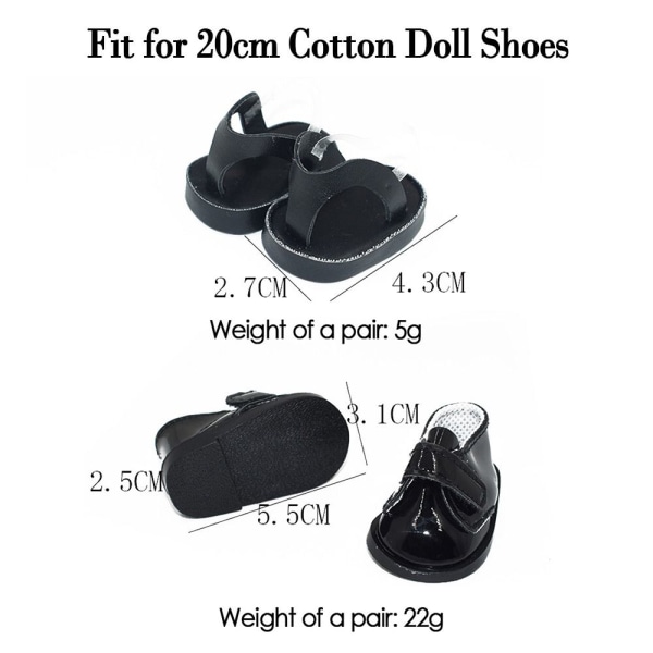 20 cm dukkesko Fritidssko SORT STYLE 2 STYLE 2 Black Style 2-Style 2