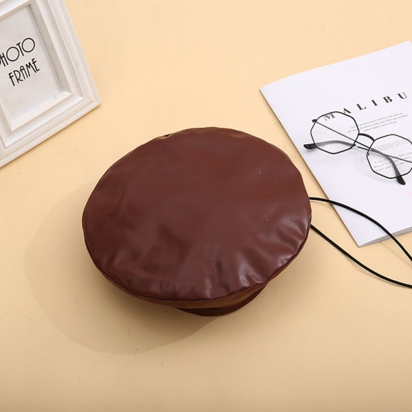 Cap PU Läder Basker KAFFE Coffee