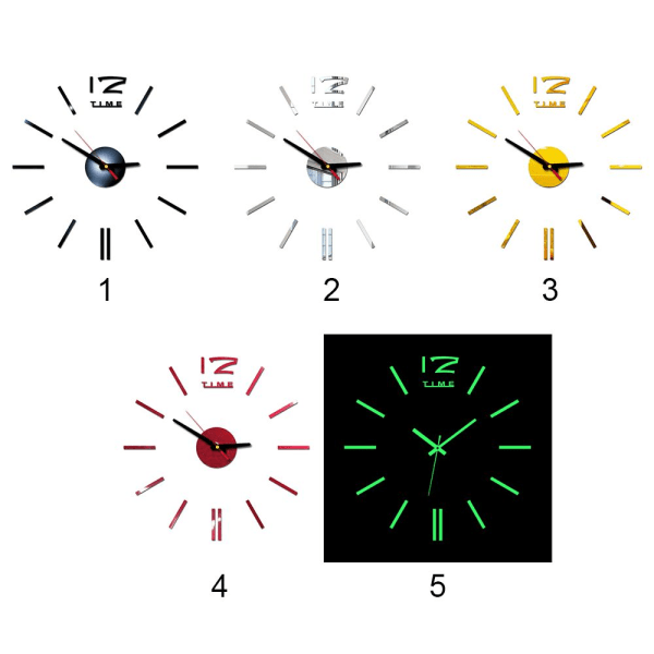 Gör-det-själv väggklocka Spegelyta 3 3 3