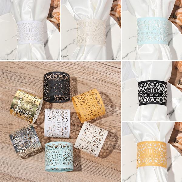 10st Pappersservettring Handduksspänne VIT white