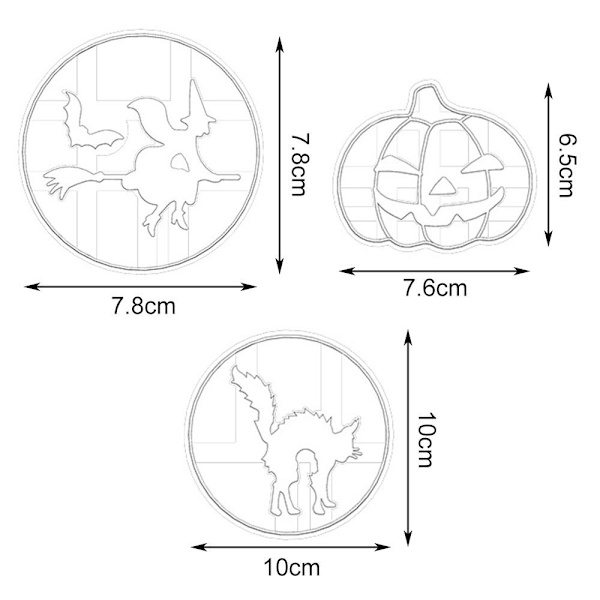 3kpl Cookie Embosser Mold Biscuit Mold Halloween Party