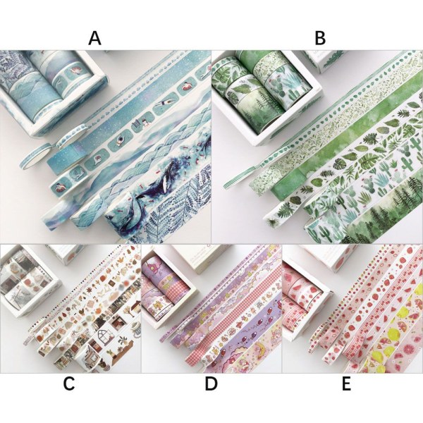 8 rullaa/ set Koristeeppi Paperiteippi DD D