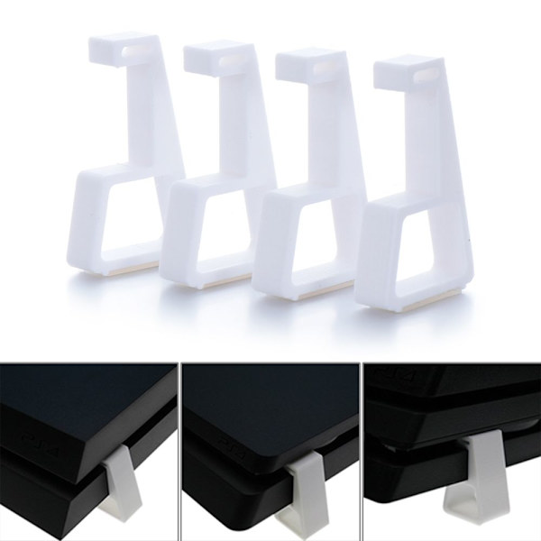 4 STK Konsolholder Kølebensstativ HVID 2 SÆT TIL PS4 PRO white 2 sets-For PS4 Pro